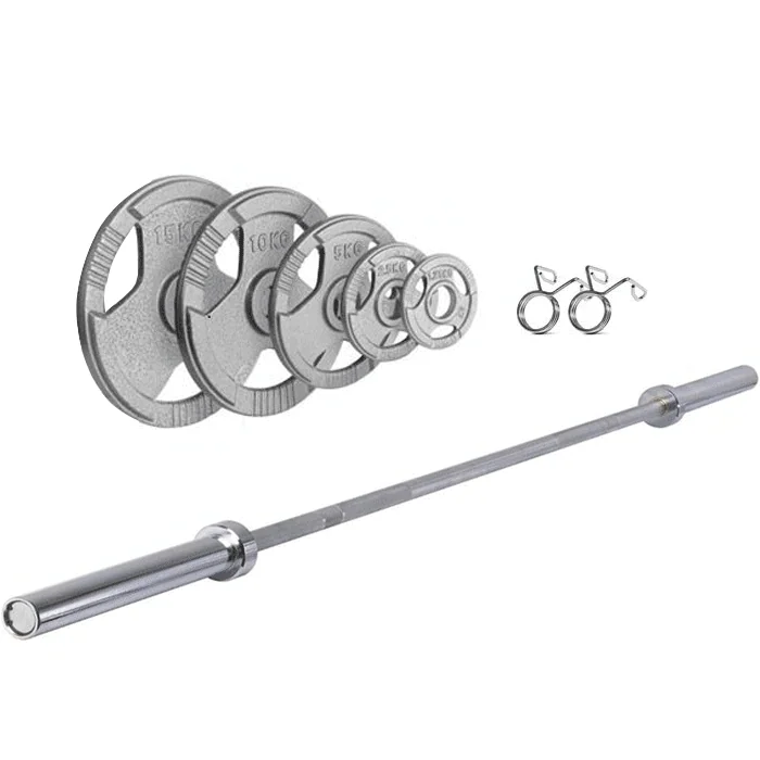 Ironman 100kg Olympic Tri-grip Weight Set with 72" Olympic Weight Bar