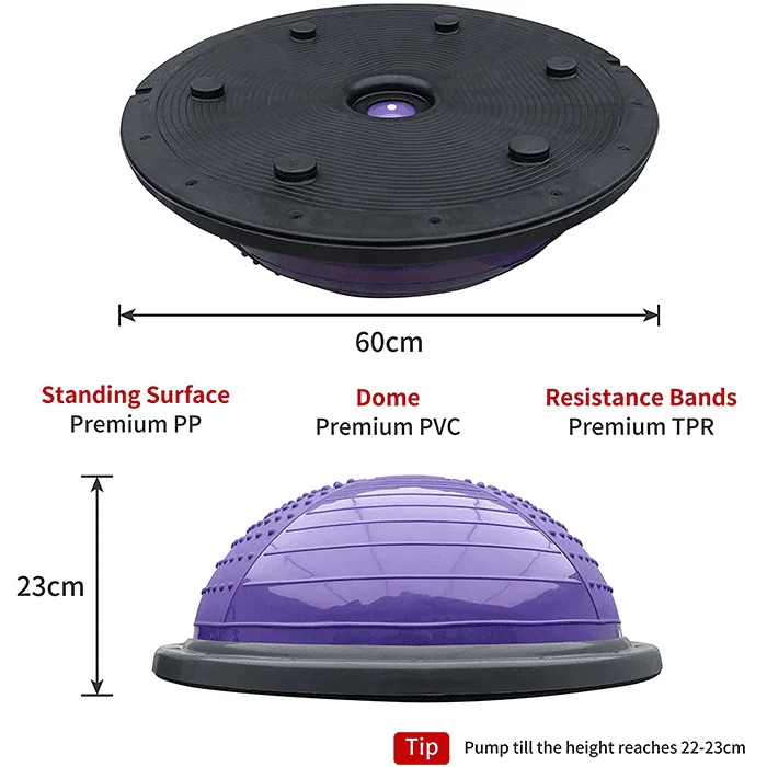 PROIRON Balance Trainer Purple with Resistance Bands & Pump