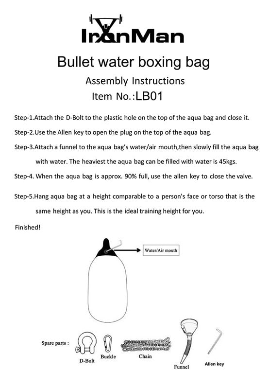 Ironman Ultimate Aqua Punching Bag Red