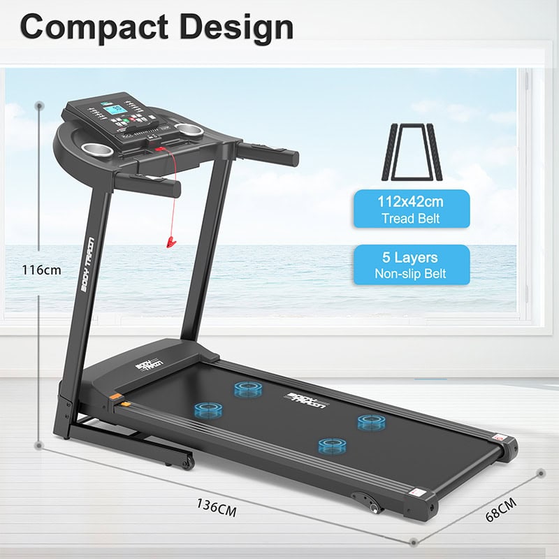 BodyTrain S600 Motorised Folding Bluetooth Treadmill