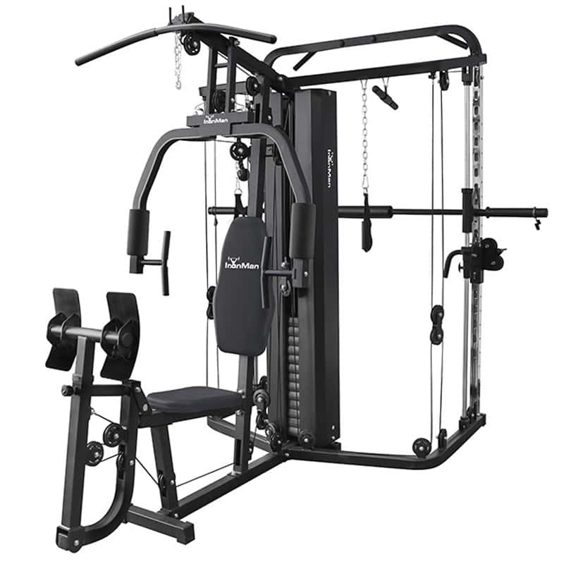 IronMan Deluxe Home Multi Gym with Smith Machine and Cables - 65kg Weight Stack