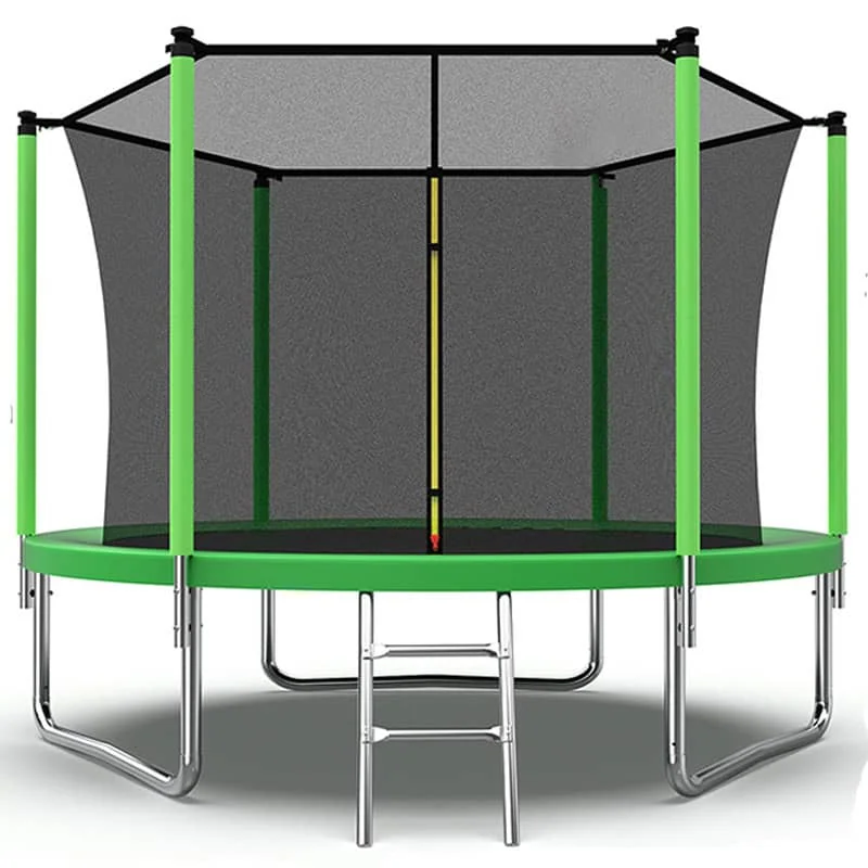 Velocity 8ft Trampoline with Safety Enclosure Basketball Hoop and Ladder - Image 2