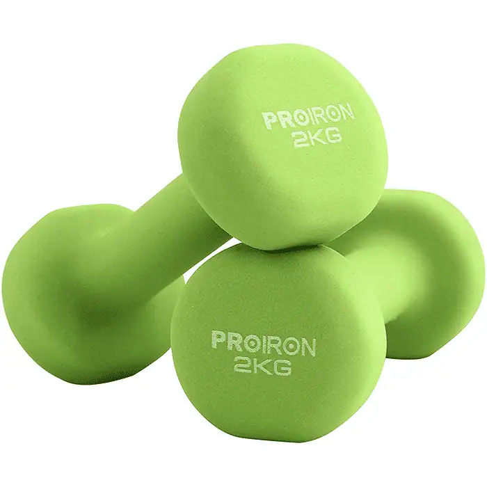 IronMan Neoprene Coated Cast Iron Dumbbell Set with Carry Rack