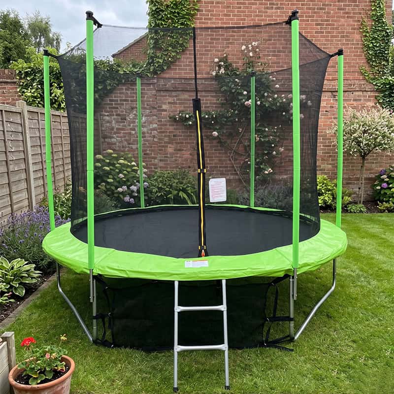 Velocity 10ft Trampoline + Safety Enclosure Free Ladder & Shoe Tidy