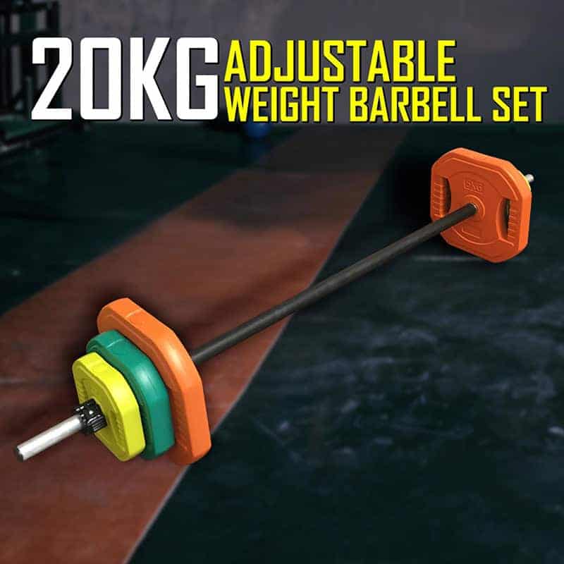 IronMan Flat Weight Training Bench & 20kg Pump Barbell Set - Image 3