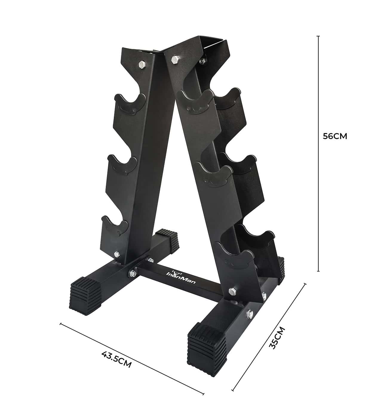Ironman Rubber Coated Hex Dumbbell & 3 Tier Rack Set – 5kg, 10kg & 15kg Pairs - Image 6