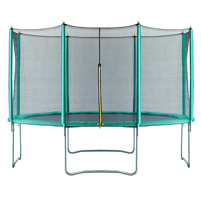 Velocity 14ft Trampoline with Safety Enclosure - Free Basketball & Water Mister - Green - Image 4