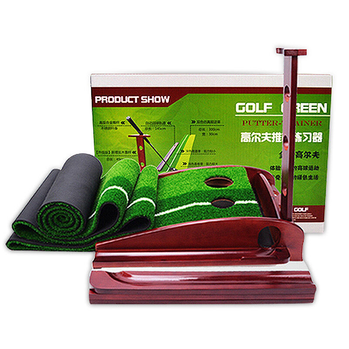 Hillman PGM Pine Wood Golf Putting Trainer with Auto Ball Return