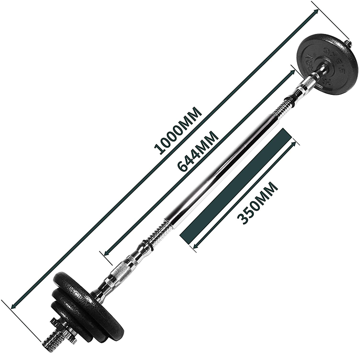 Ironman 30kg Cast Iron Dumbbell And Barbell Set