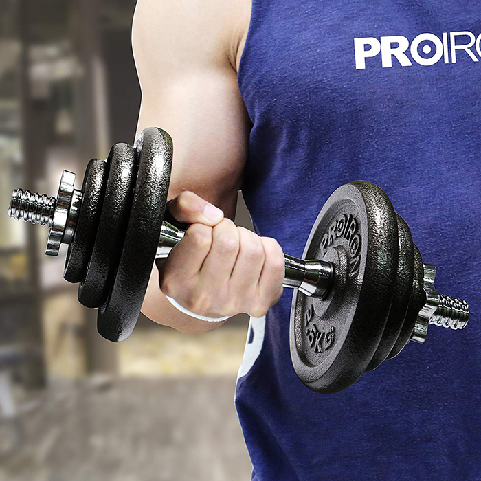 Ironman 30kg Cast Iron Dumbbell And Barbell Set