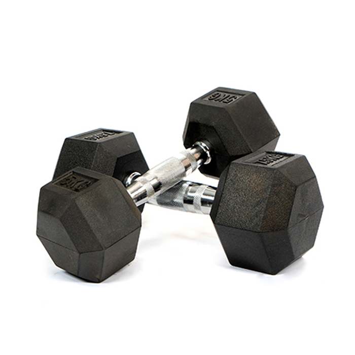 Ironman Rubber Coated Hex 10kg Dumbbell Pair