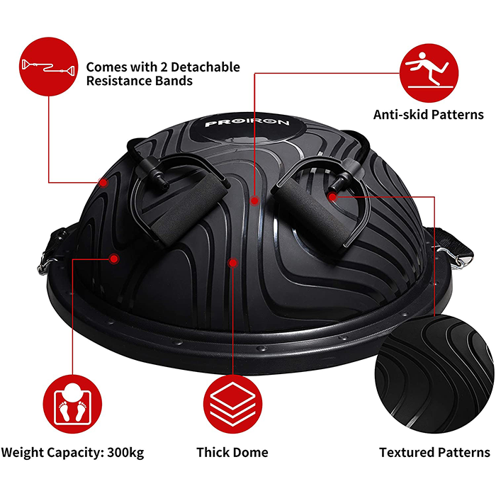 PROIRON Balance Trainer Black with Resistance Bands & Pump