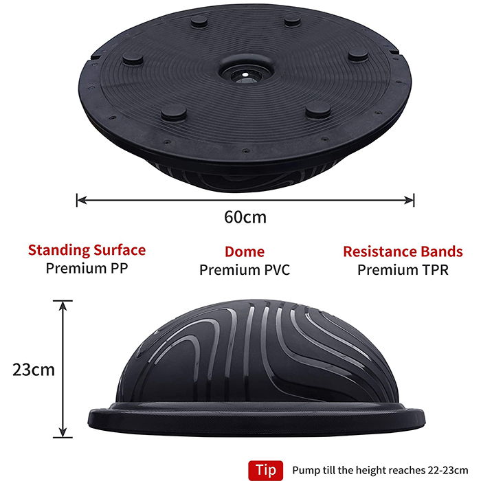 PROIRON Balance Trainer Black with Resistance Bands & Pump