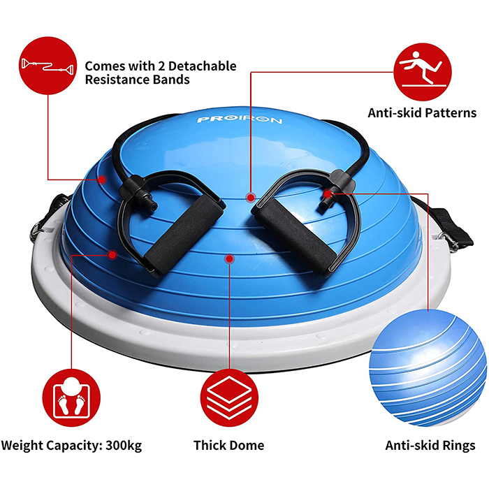 PROIRON Balance Trainer Blue with Resistance Bands & Pump