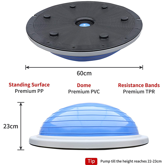 PROIRON Balance Trainer Blue with Resistance Bands & Pump