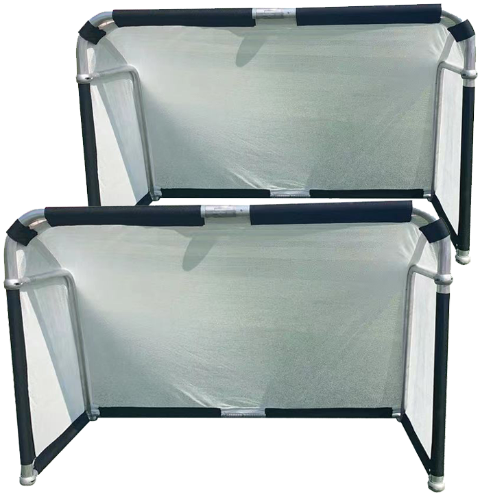 Hillman 4ft x 2.5ft Aluminium Folding Football Goal -2 Pack