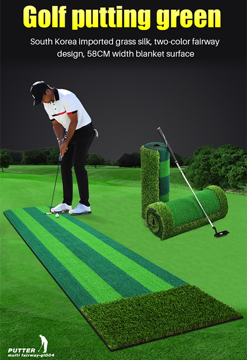 Hilllman PGM Two-Tone Artificial Turf Golf Putting Green with Putting Cup