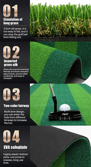 Hilllman PGM Two-Tone Artificial Turf Golf Putting Green with Putting Cup