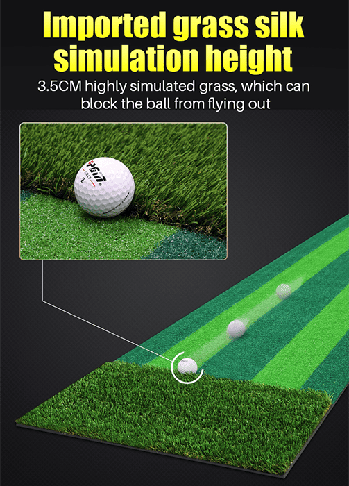Hilllman PGM Two-Tone Artificial Turf Golf Putting Green with Auto-Return Putting Cup
