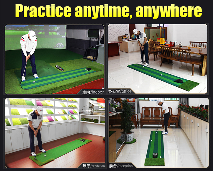 Hilllman PGM Two-Tone Artificial Turf Golf Putting Green with Putting Cup