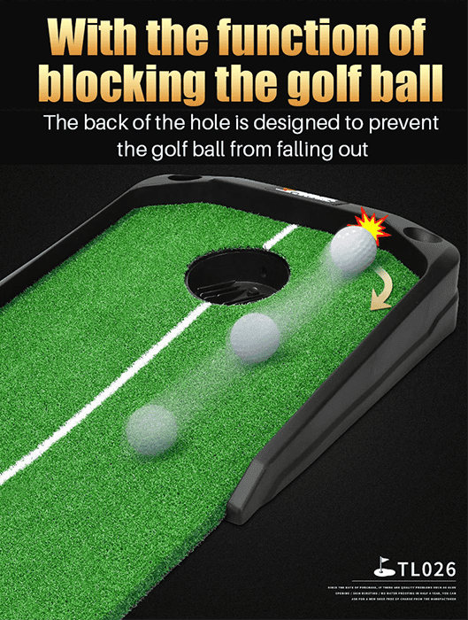 Hillman PGM 3m Golf Putting Trainer Artificial Turf with Electronic Ball Return