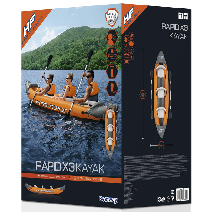 Bestway Hydro-Force Rapid X3 - 3 Person Inflatable Kayak Set