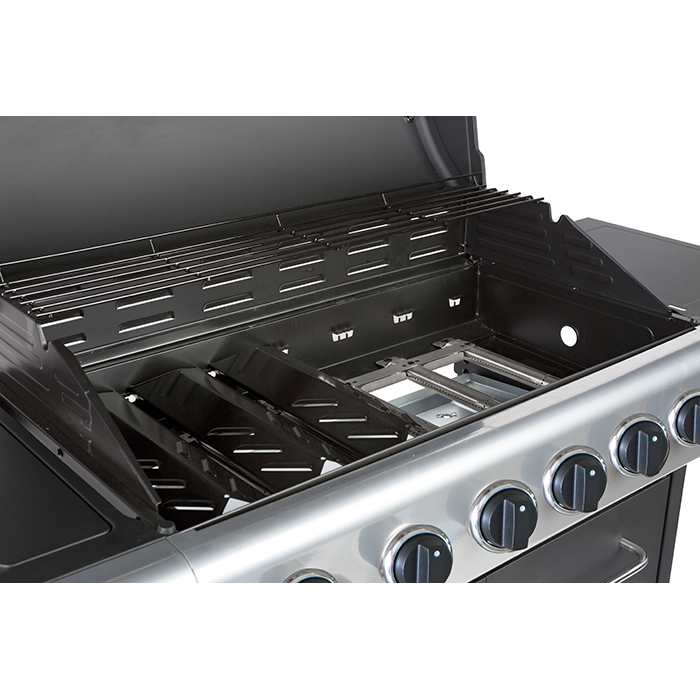 Embermann Prestige 6 Burner Gas Barbecue with Side Burner, Free Heavy-Duty Cover & Deluxe BBQ Tool Set - Image 5