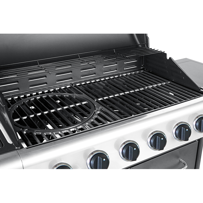 Embermann Prestige 6 Burner Gas Barbecue with Side Burner, Free Heavy-Duty Cover & Deluxe BBQ Tool Set - Image 6