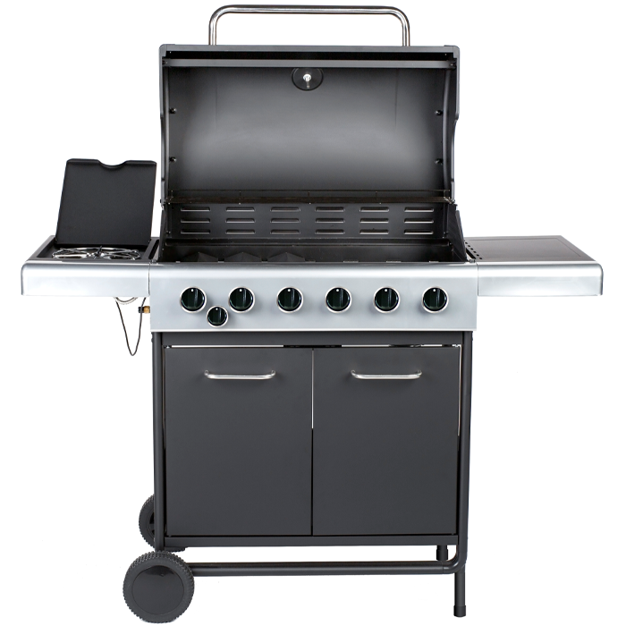 Embermann Prestige 6 Burner Gas Barbecue with Side Burner, Free Heavy-Duty Cover & Deluxe BBQ Tool Set - Image 4