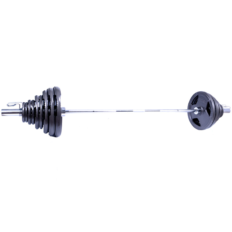 Ironman 140kg Olympic Tri-grip Hammertone Weight Set with 86" Olympic Weight Bar