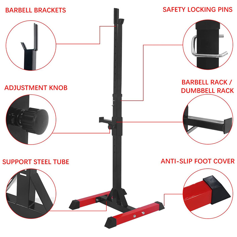BodyTrain Adjustable Power Squat Rack Barbell Stands - Image 7