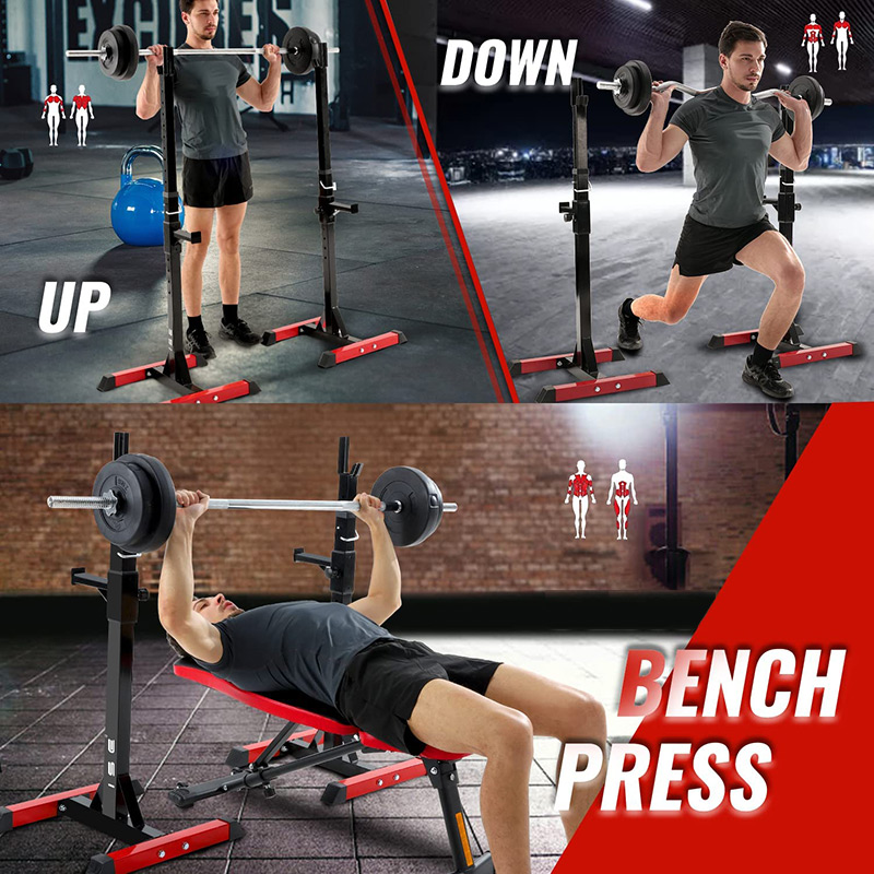 BodyTrain Adjustable Power Squat Rack Barbell Stands - Image 9