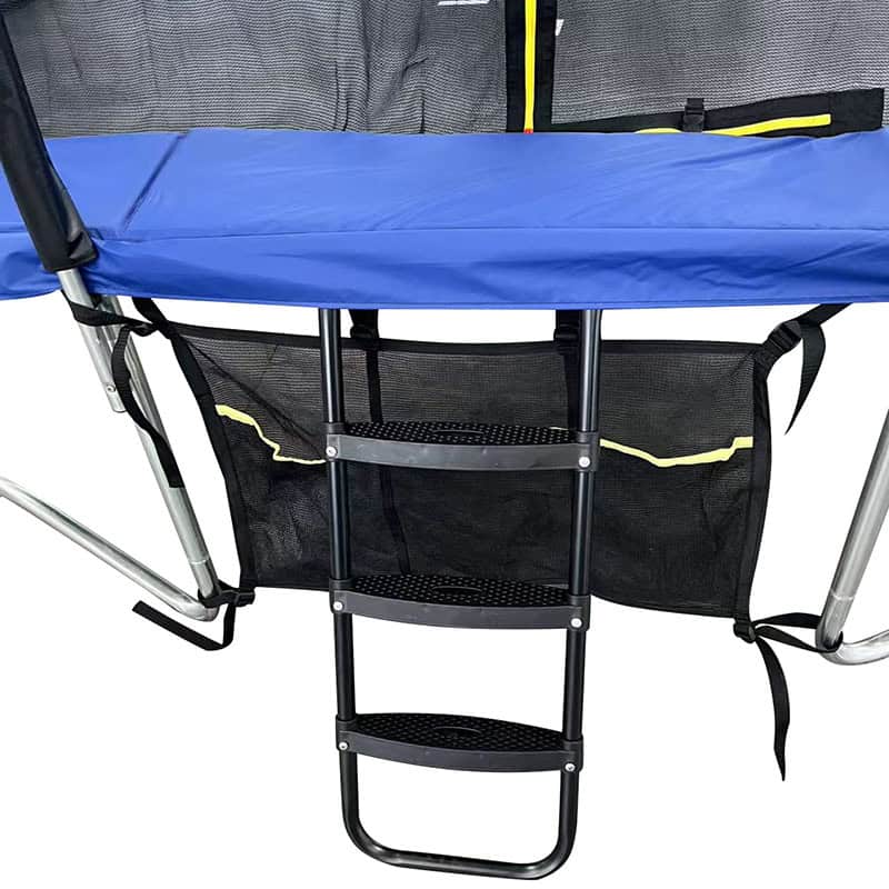 8x12ft Rectangular Trampoline with Safety Enclosure Grey – Free Ladder & Shoe Tidy