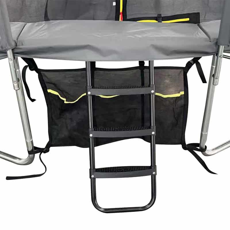 7x10ft Rectangular Trampoline with Safety Enclosure Grey - Free Ladder & Shoe Tidy