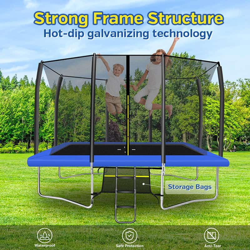 7x10ft Rectangular Trampoline with Safety Enclosure