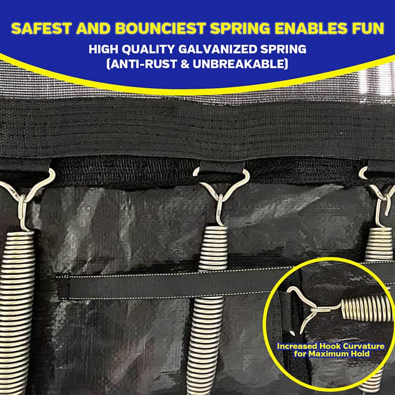 8x12ft Rectangular Trampoline with Safety Enclosure Grey – Free Ladder & Shoe Tidy