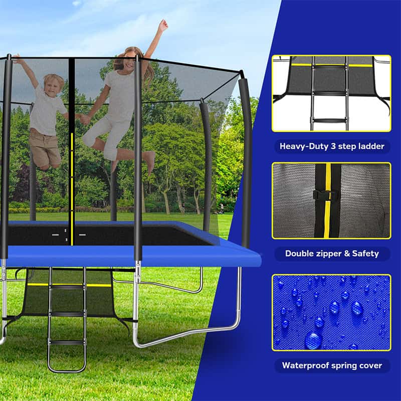 7x10ft Rectangular Trampoline with Safety Enclosure
