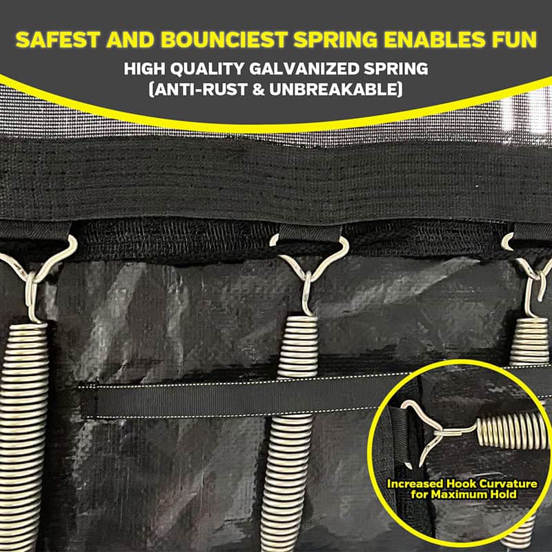 8x12ft Rectangular Trampoline with Safety Enclosure Grey – Free Ladder & Shoe Tidy