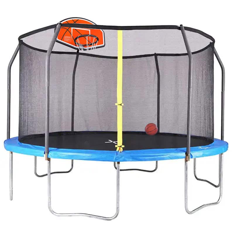 14ft Trampoline with Enclosure and Basketball Hoop
