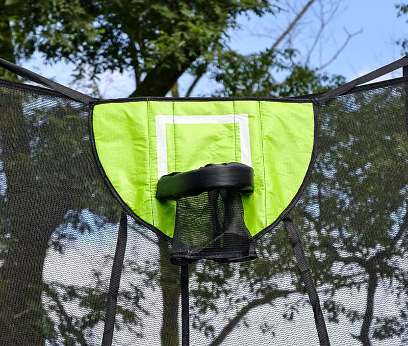 Big Air Bounce 8x12ft Rectangular Trampoline with Safety Enclosure Green FREE Ladder & Basketball Game