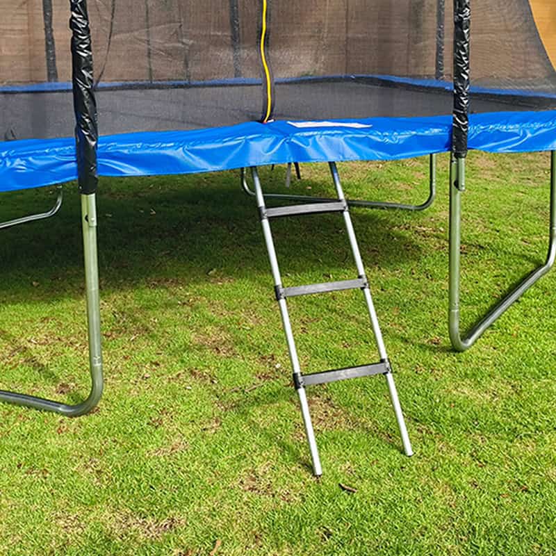 8x12ft Rectangular Trampoline with Safety Enclosure Blue FREE Ladder & Basketball Game