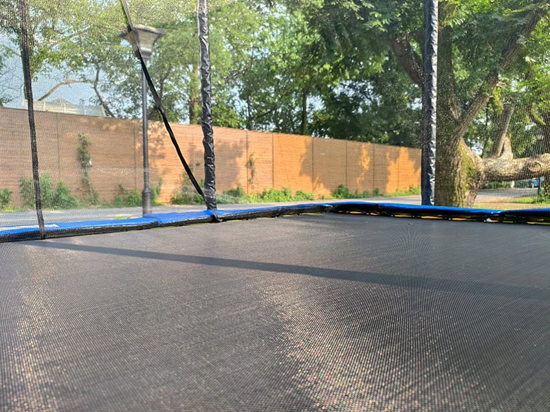 8x12ft Rectangular Trampoline with Safety Enclosure Blue FREE Ladder & Basketball Game