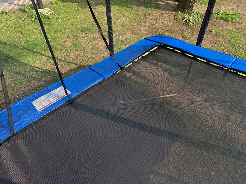 5x7ft Rectangular Trampoline with Safety Enclosure Black FREE Ladder & Basketball Game