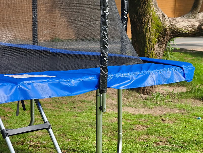 8x12ft Rectangular Trampoline with Safety Enclosure Blue FREE Ladder & Basketball Game