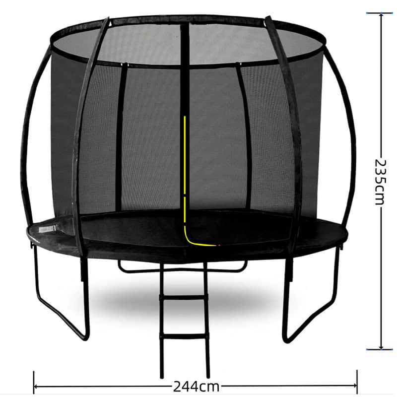 Amigo 8ft Powder Coated Trampoline with Enclosure and Basketball Free Shoe Tidy & Ladder