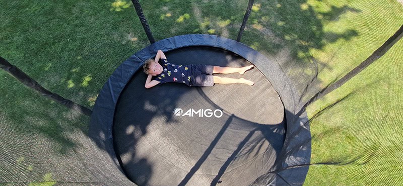 Amigo 8ft Powder Coated Trampoline with Enclosure Free Shoe Tidy & Ladder