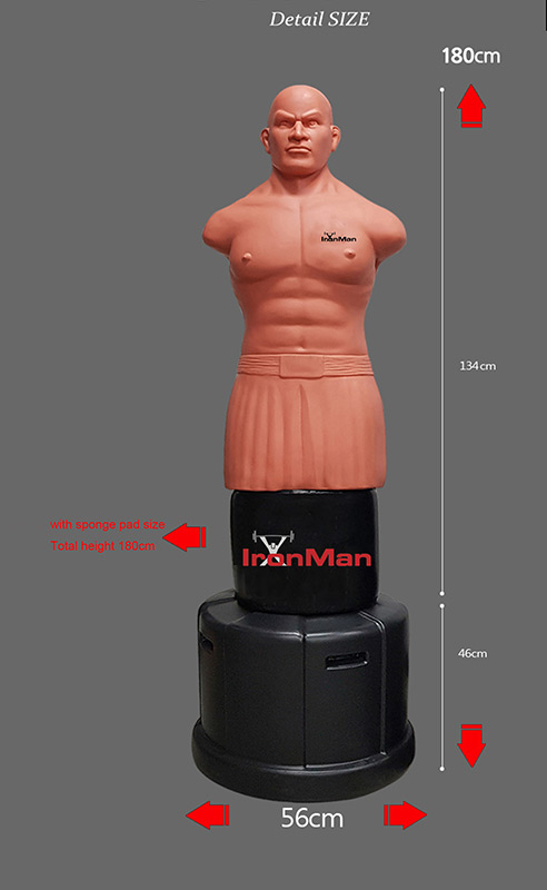 IronMan Free Standing Adjustable Height Punch Bag Sparring Dummy Man with Middle Pad - Image 15