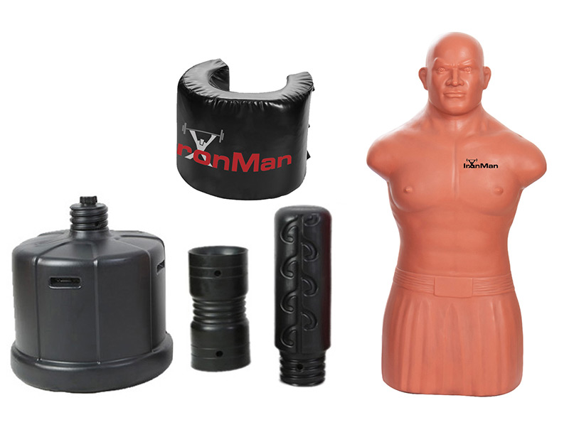 IronMan Free Standing Adjustable Height Punch Bag Sparring Dummy Man with Middle Pad