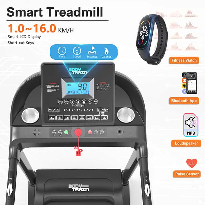 BodyTrain 7001 Motorised Folding Bluetooth Treadmill