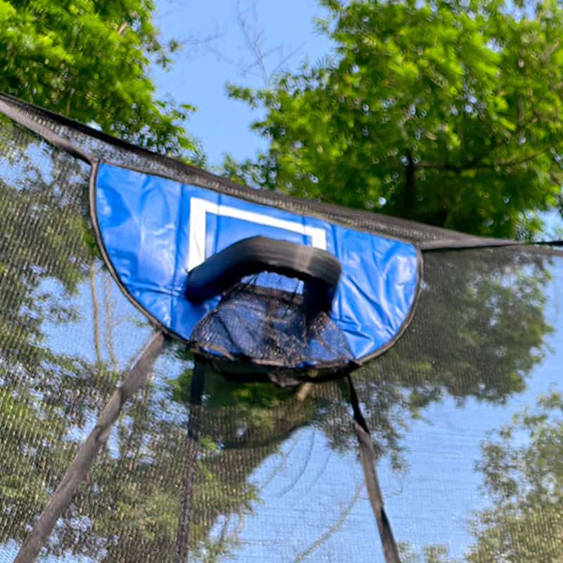 5x7ft Rectangular Trampoline with Safety Enclosure Grey FREE Ladder & Basketball Game